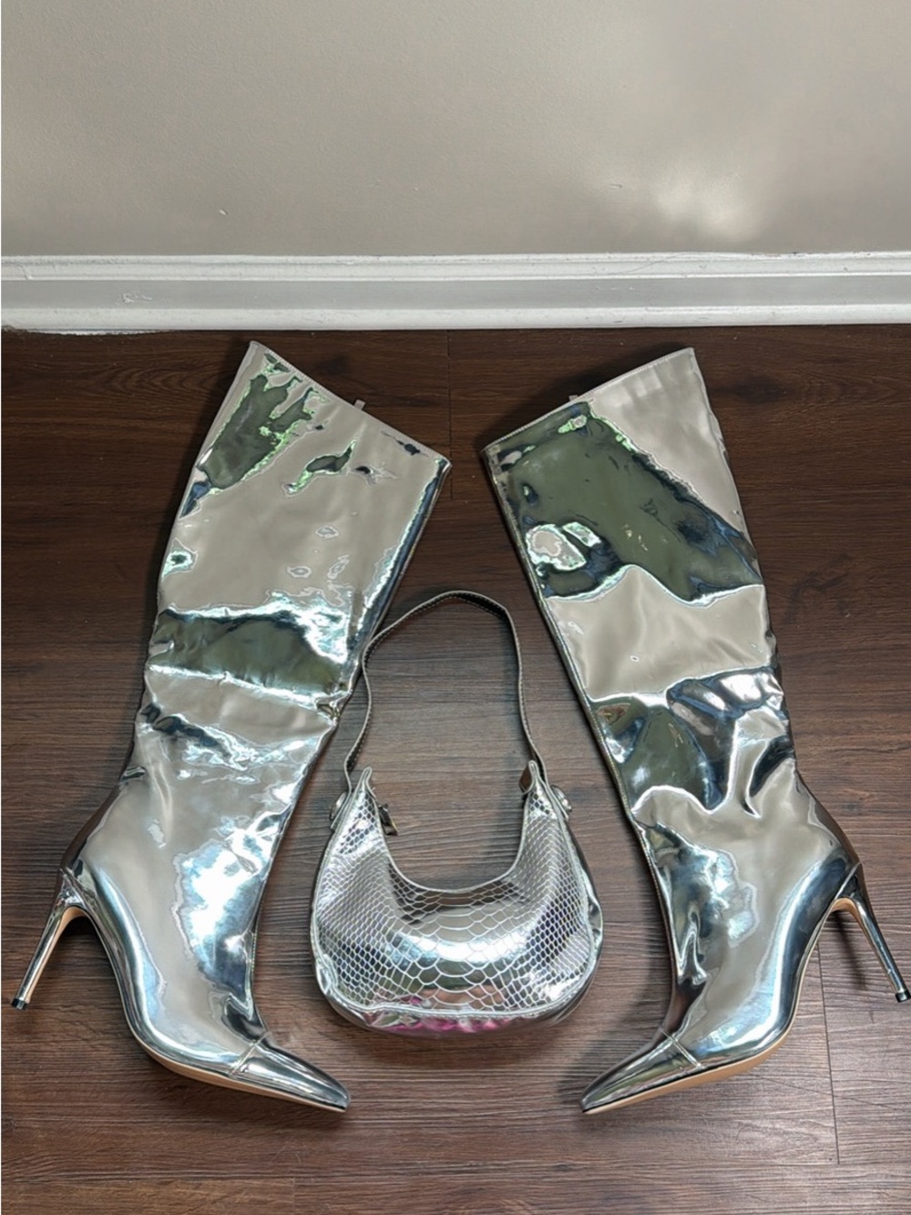 Metallic Solver Knee Boots